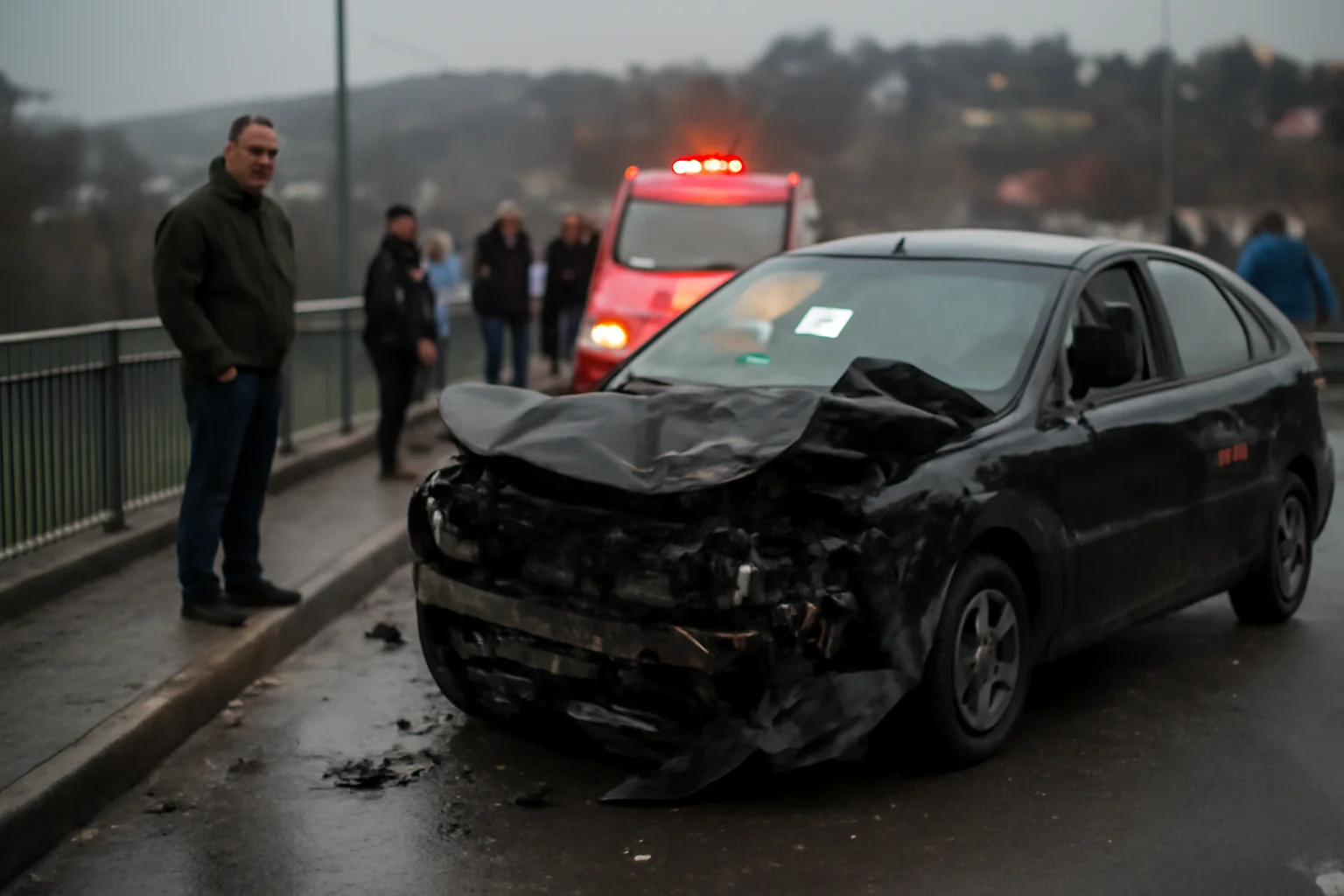Accident rutier grav pe podul Bartolomeu din Brașov în dimineața zilei de 13 ianuarie