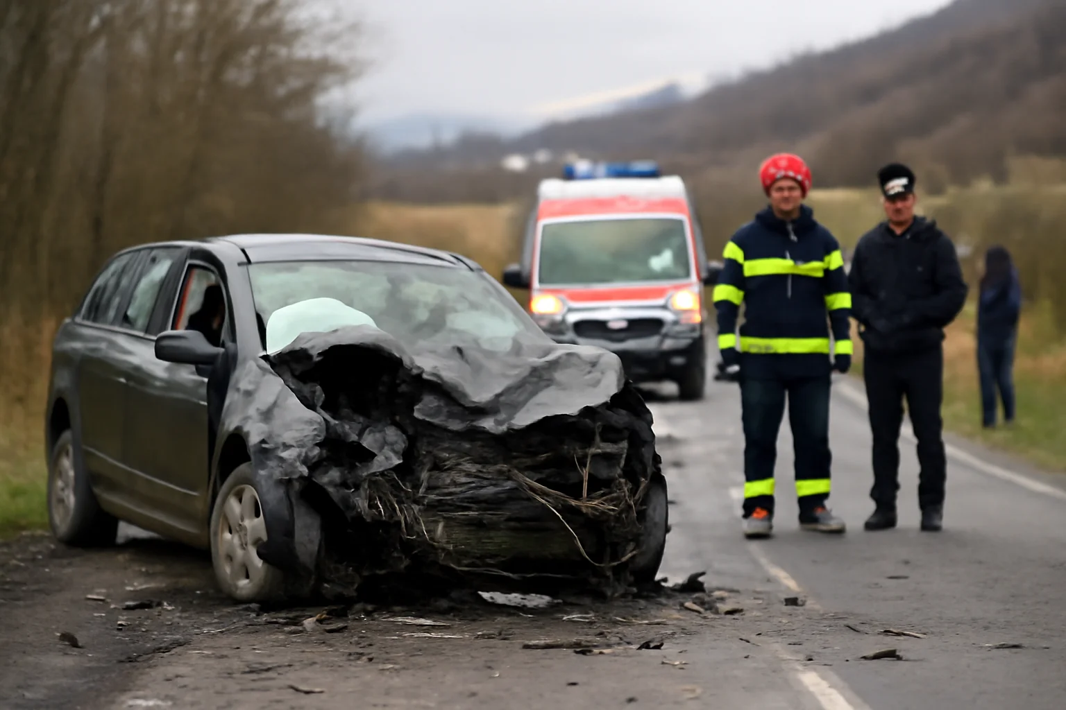 Accident rutier mortal pe DN13, în județul Brașov, în urma unei coliziuni nocturne