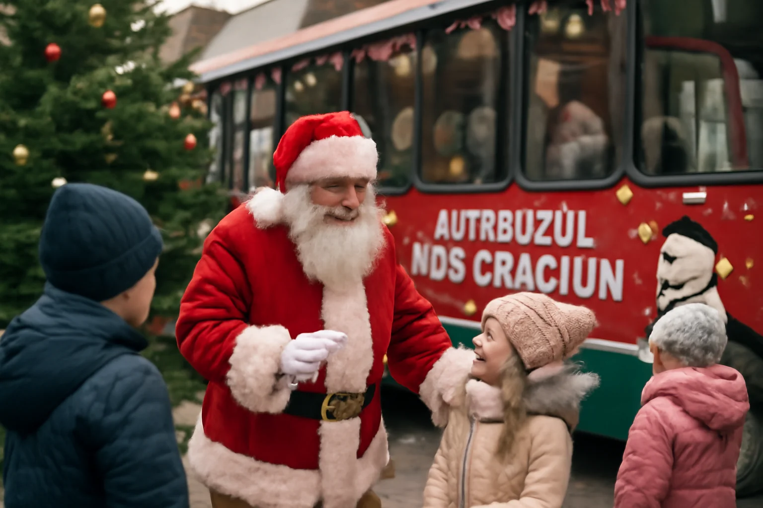Activități de iarnă pentru copii la Brașov: întâlniri cu Moș Crăciun și curse speciale cu „Autobuzul lui Moș Crăciun”