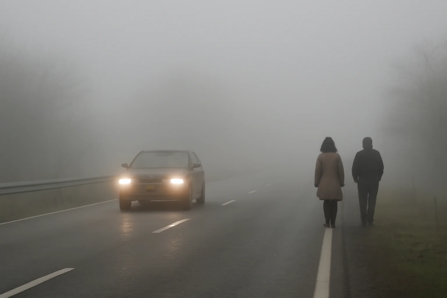 Ceață densă și vizibilitate redusă pe drumuri din județul Brașov la început de februarie