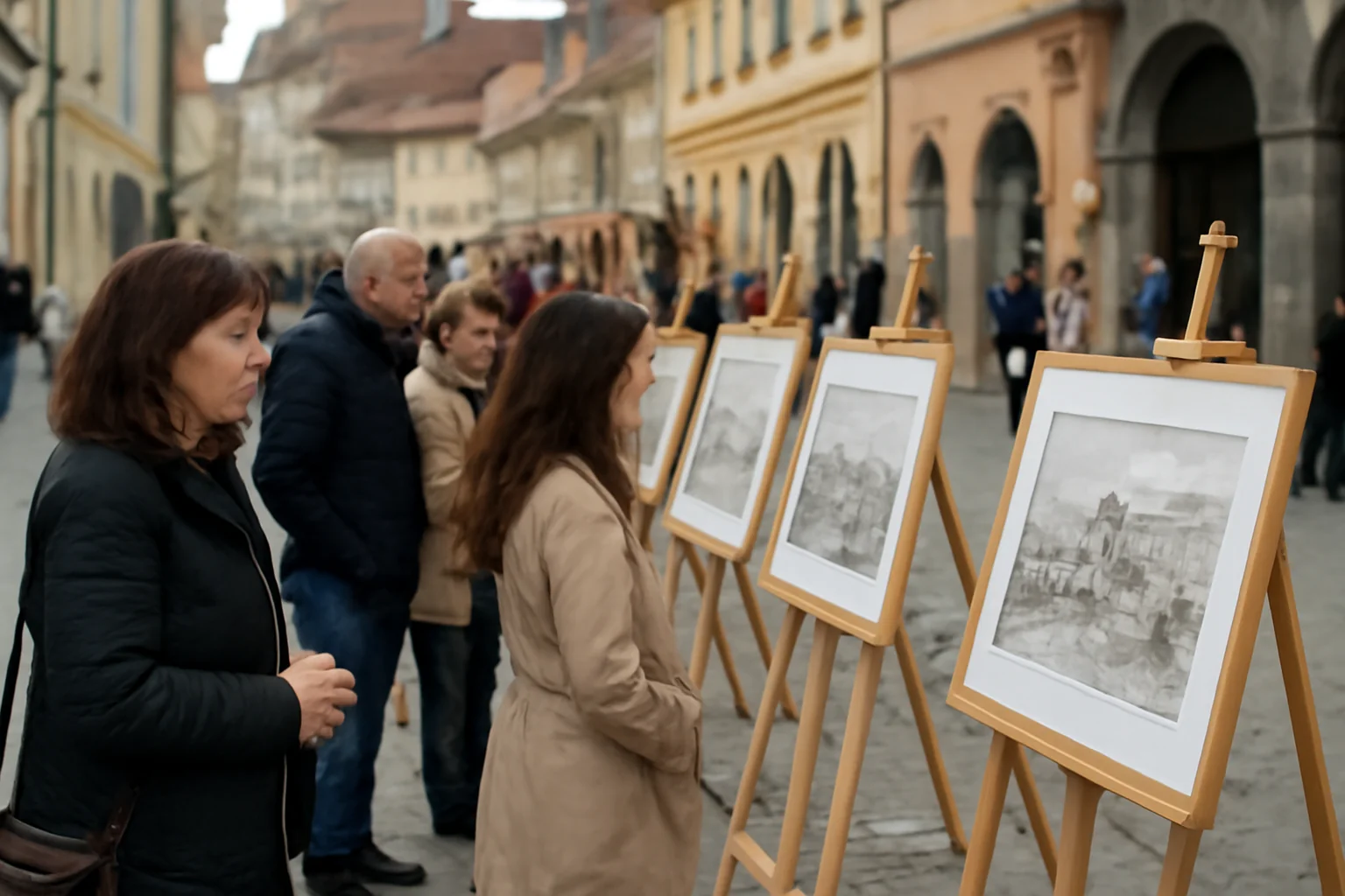 Expoziția de grafică „Brașovul în imagini – Amintiri din Cetatea Brașovului”, deschisă în centrul istoric al Brașovului