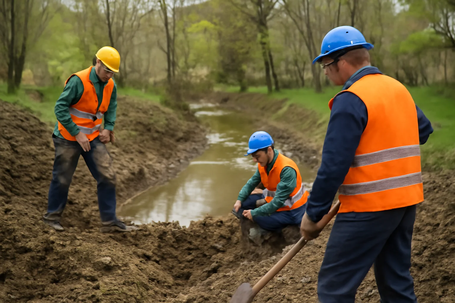 FOTO DOCUMENT Lucrările de urgență la Pârâul Graft, în zona După Ziduri, reluate cu avizele Primăriei