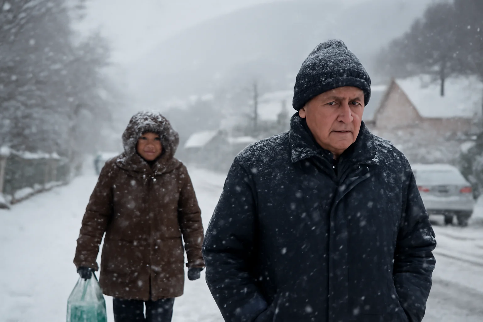 Ger persistent la Brașov pe 17 ianuarie 2026, cu temperaturi foarte scăzute și vânt intens