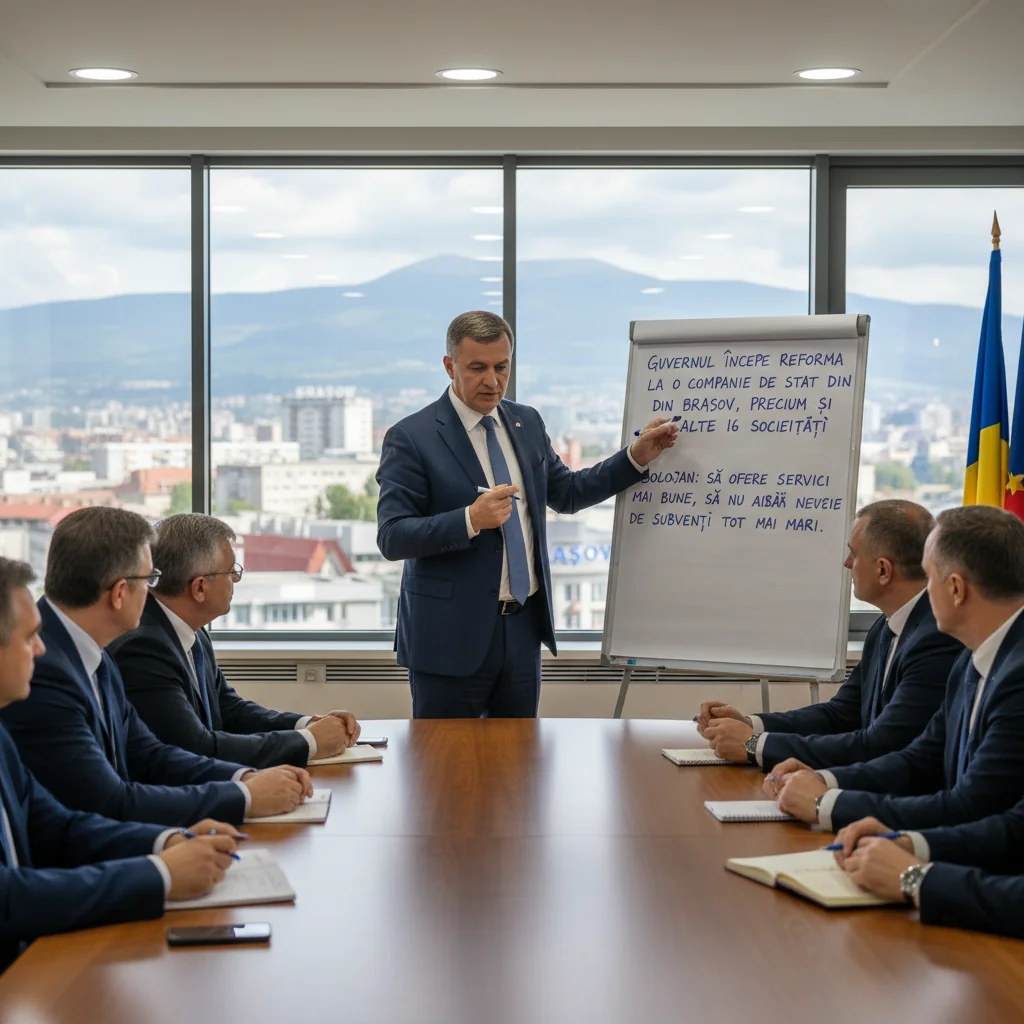Guvernul lansează reforma la o companie de stat din Brașov și alte 16 societăți pentru servicii mai bune și reducerea subvențiilor, spune Bolojan