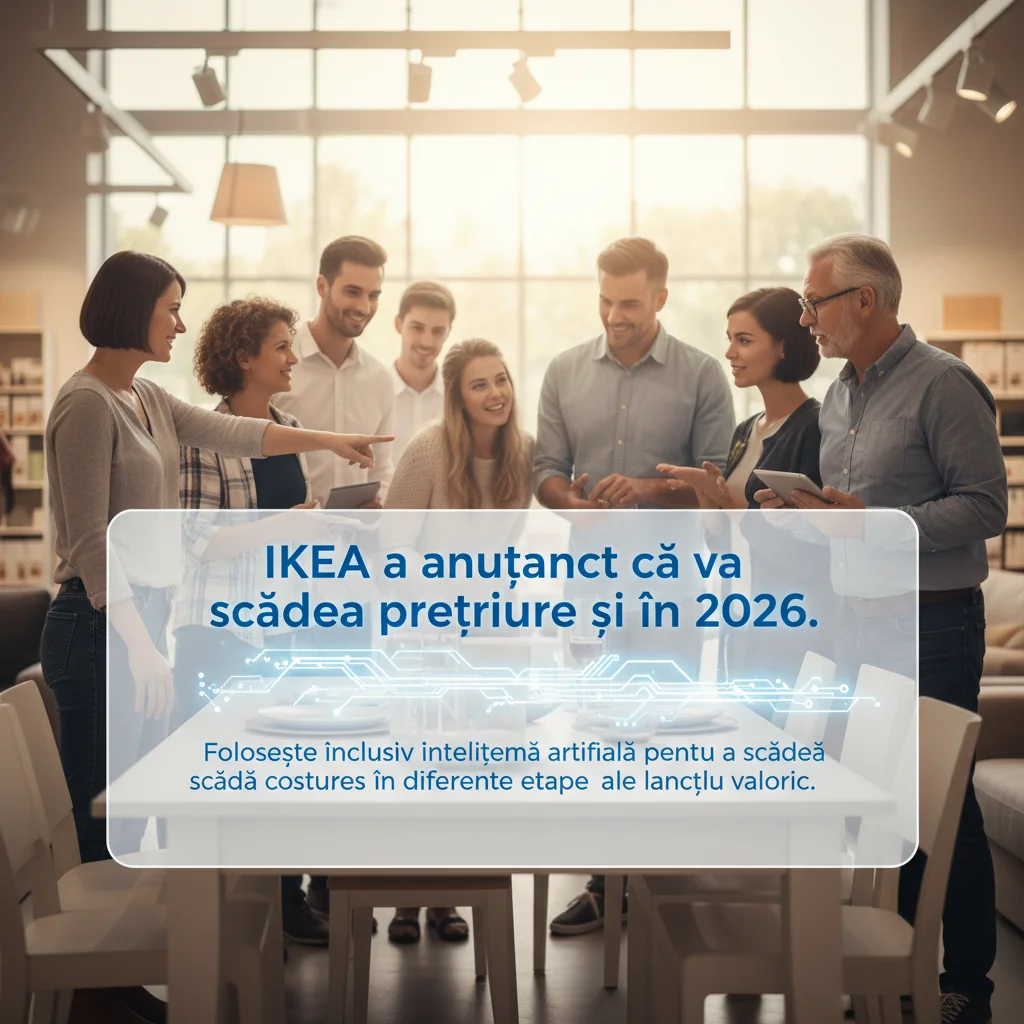 IKEA va reduce prețurile și în 2026, folosind inteligența artificială pentru optimizarea costurilor în lanțul valoric