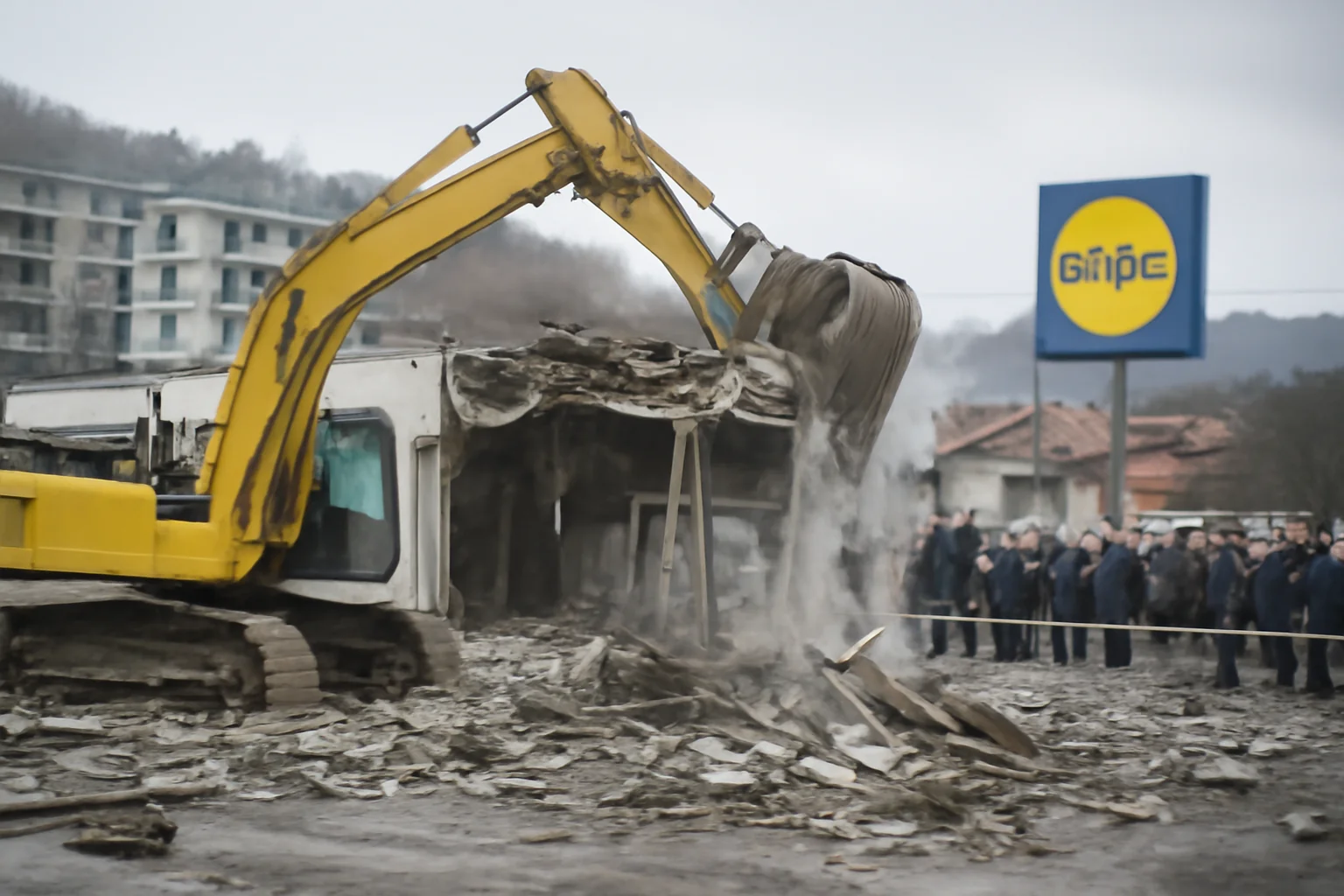 Magazin Lidl din cartierul Craiter, Brașov, pregătit pentru demolare și reconstrucție