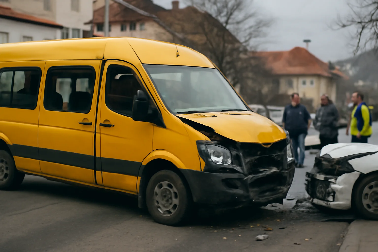 Microbuz cu copii implicat într-un accident rutier în municipiul Brașov