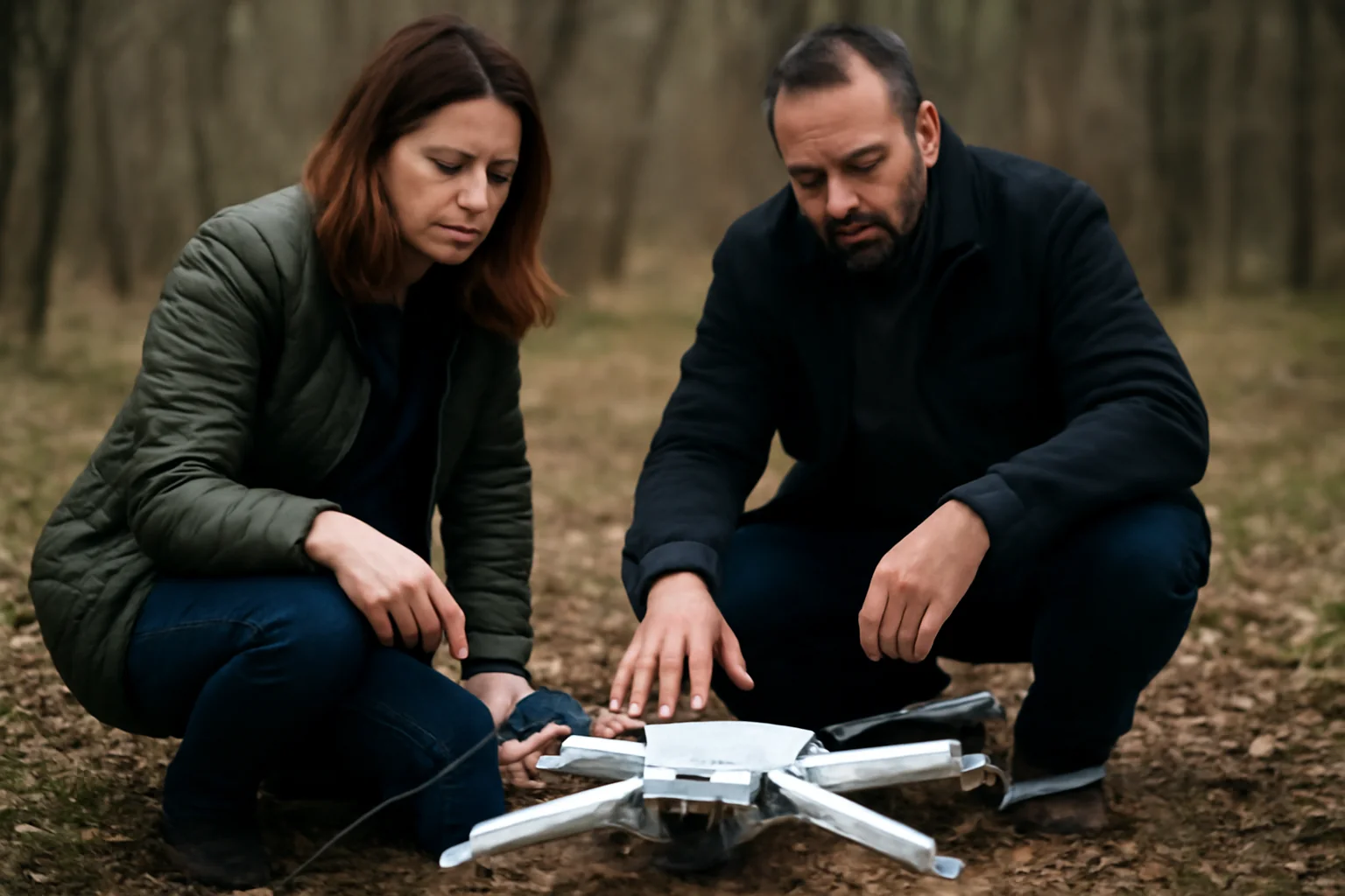 O dronă misterioasă descoperită accidental în pădure