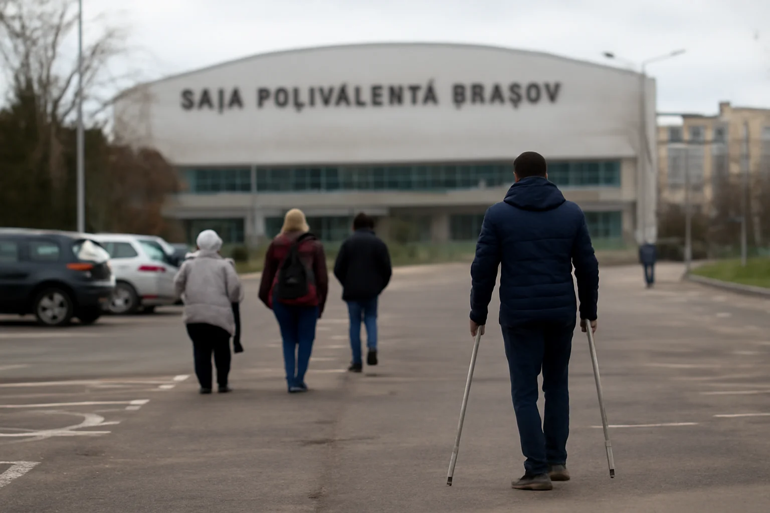 Parcarea de lângă Sala Polivalentă Brașov, finalizată dar încă închisă pentru șoferi