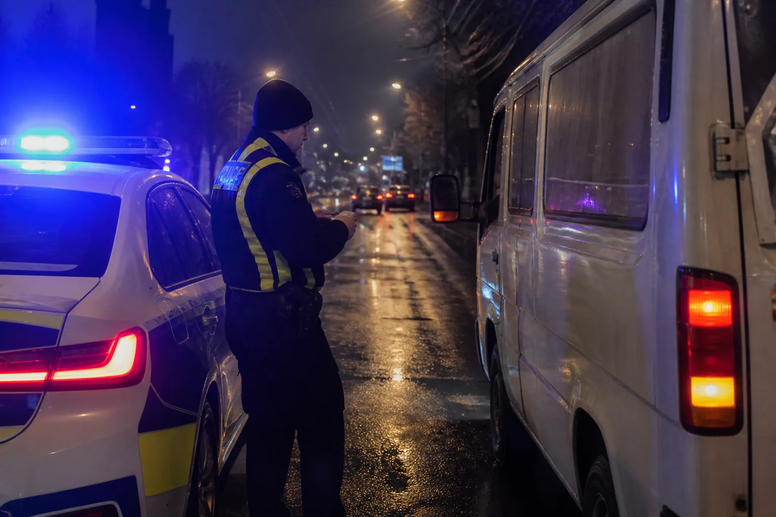 Reținut pe bd. Saturn: conducea cu permisul suspendat și transporta trei muncitori