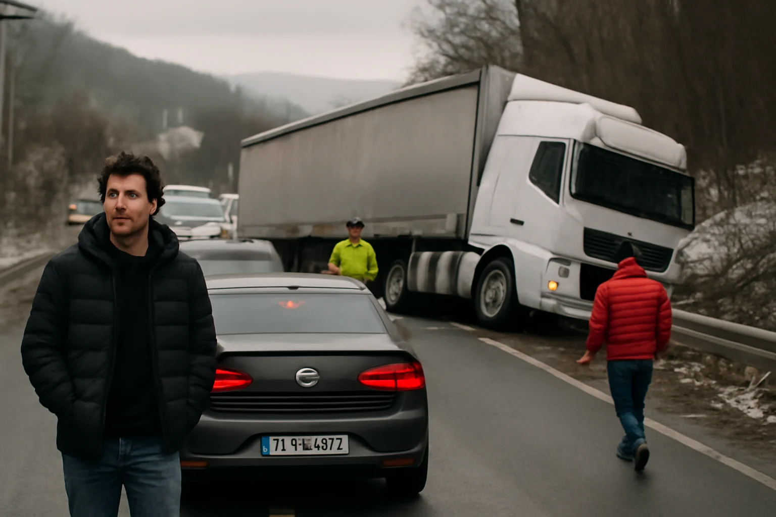 Trafic blocat pe DN 73A la Râșnov, în județul Brașov, după deraparea unui autocamion