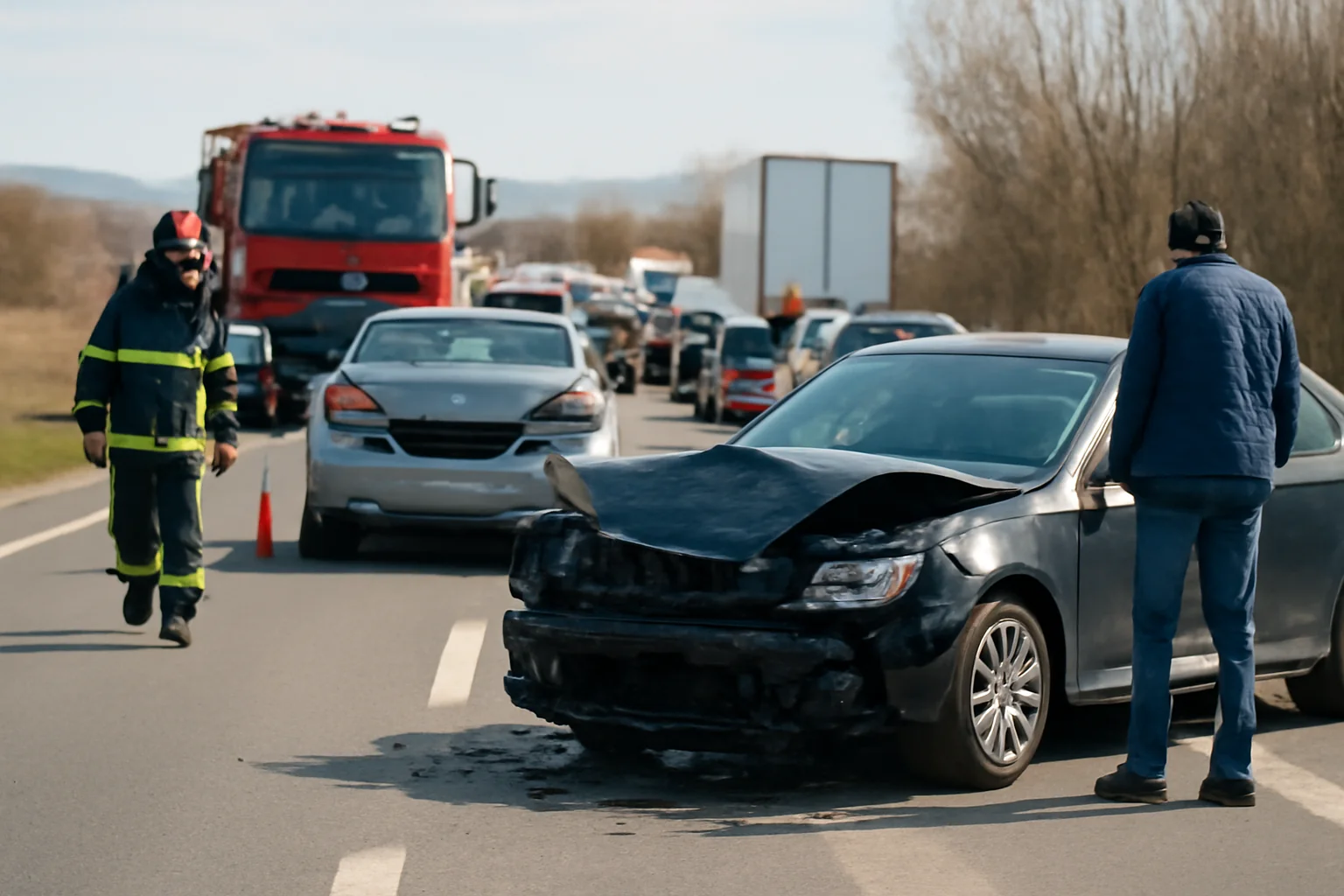 Trafic îngreunat pe DN 11 Brașov–Târgu Secuiesc după un accident cu patru autoturisme