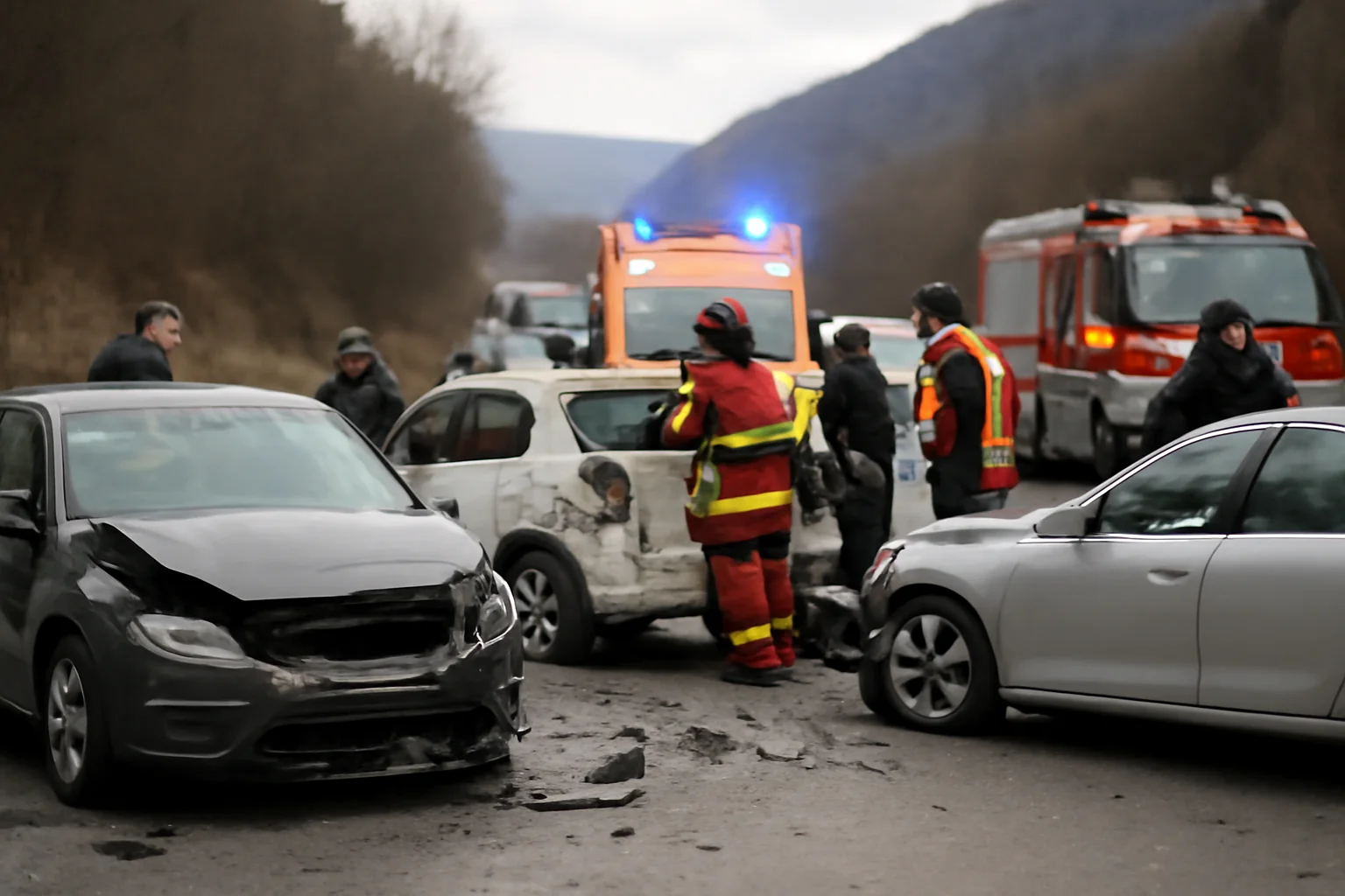 Trafic îngreunat spre Brașov după un accident cu 10 persoane implicate pe DN1