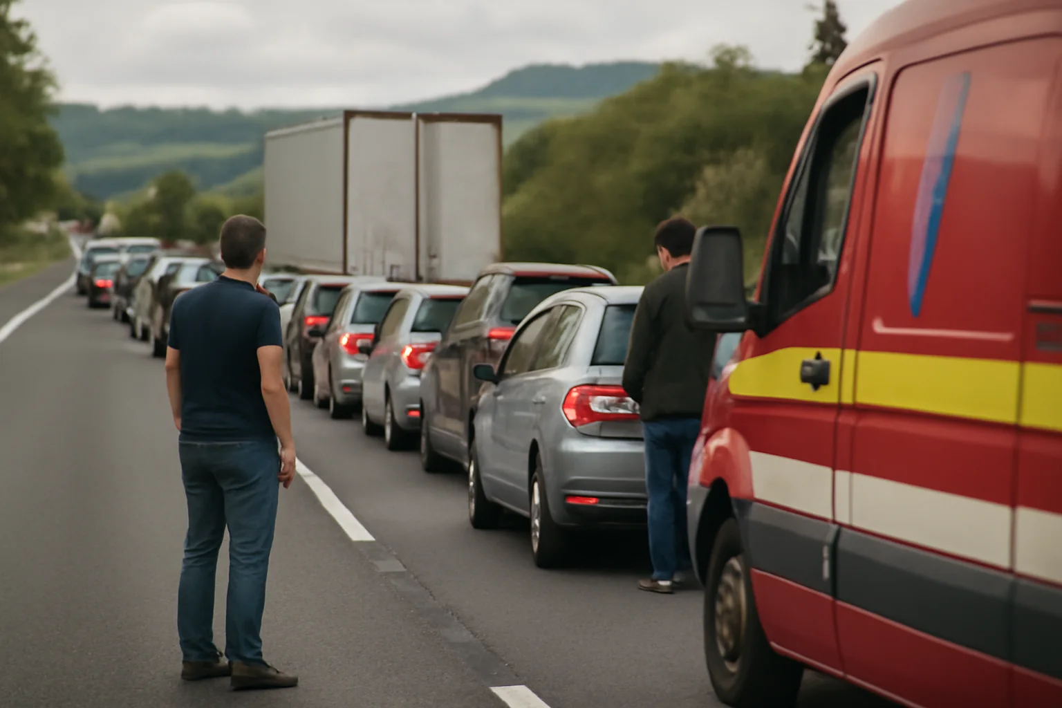 Trafic oprit temporar pe DN1 între Sibiu și Brașov după un accident cu trei autoturisme