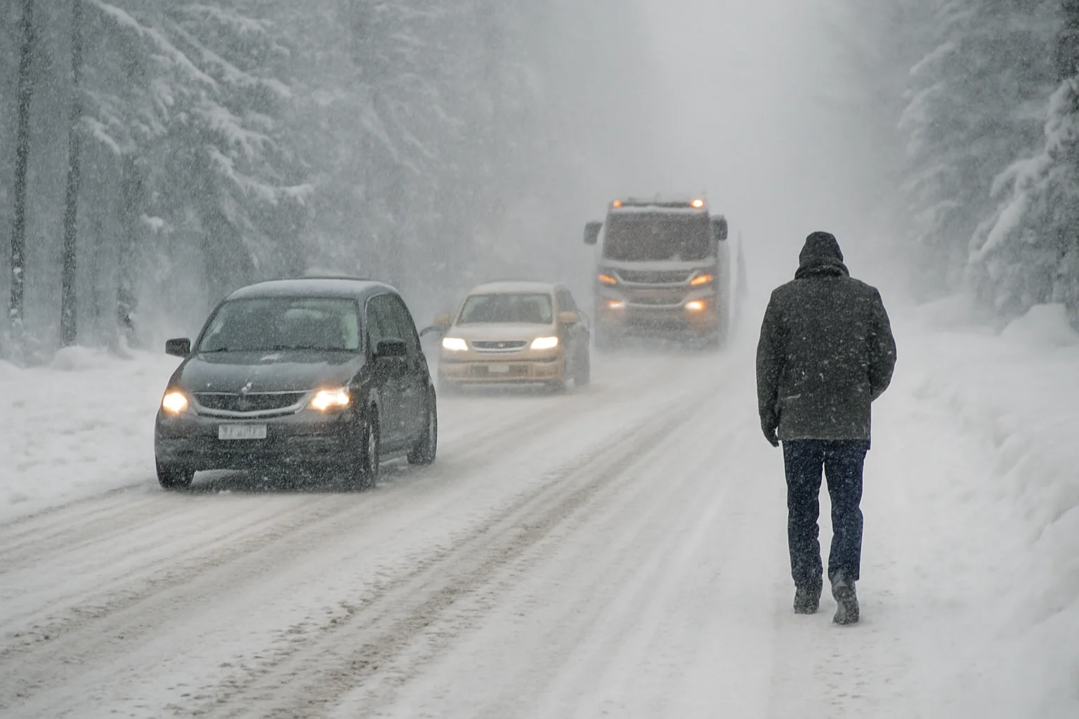 Trafic rutier afectat de ninsorile abundente în județul Brașov