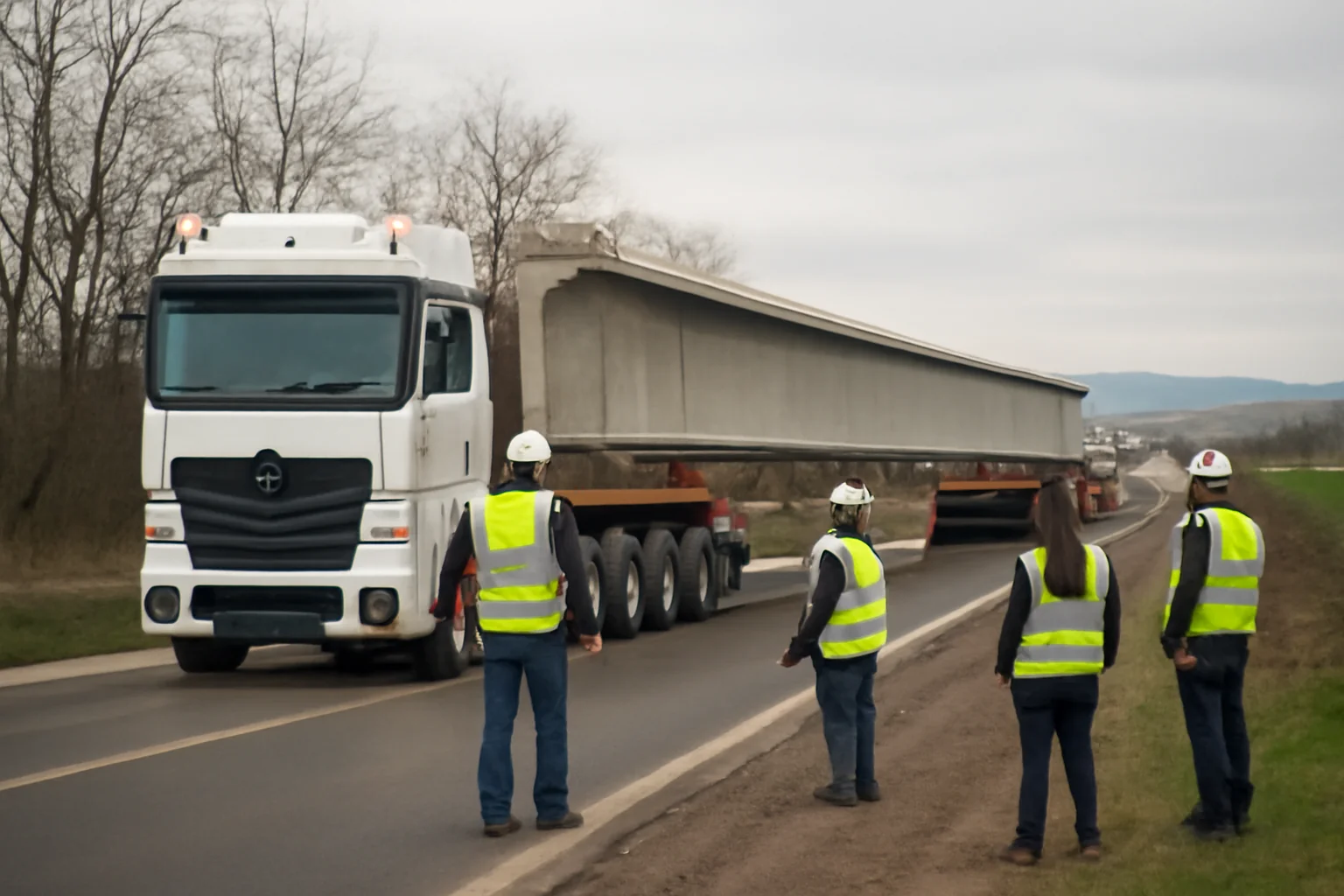 Transporturi agabaritice monitorizate la Brașov pentru lucrările la Autostrada Sibiu–Făgăraș